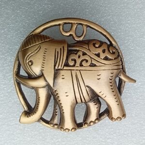 V&A Logo, Gold Elephant Brooch